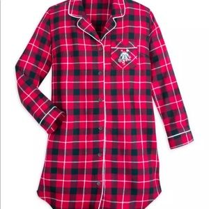 WOMEN'S SIZE  XL DISNEY MINNIE MOUSE HOLIDAY PLAID FLANNEL NIGHTSHIRT  NWT
